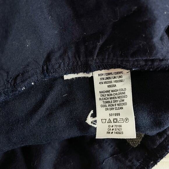 LOFT Navy Blue Size 6 Anchor Nautical Linen Blend Shorts Summer Casual Preppy - Picture 7 of 7